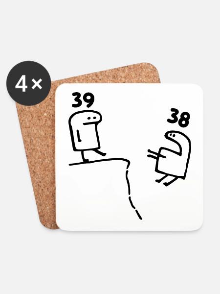 39 Jahre alt - 39. Geburtstag Spaß 39 Jahre altes Geschenk - Untersetzer (4er-Set) - Weiß