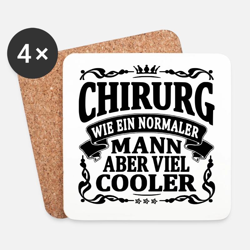 chirurg aber viel cooler - Untersetzer (4er-Set) - Weiß