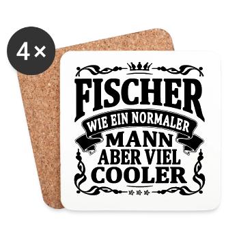 fischer aber viel cooler - Untersetzer (4er-Set) - Weiß - Vorne