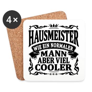 hausmeister aber viel cooler - Untersetzer (4er-Set) - Weiß - Vorne