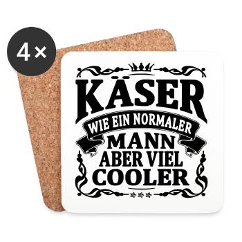 käser aber viel cooler - Untersetzer (4er-Set) - Weiß - Vorne