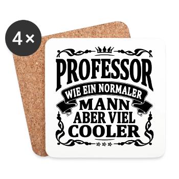 professor aber viel cooler - Untersetzer (4er-Set) - Weiß - Vorne