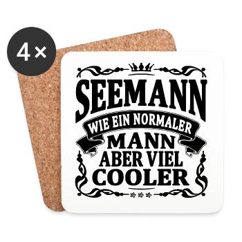 seemann aber viel cooler - Untersetzer (4er-Set) - Weiß - Vorne
