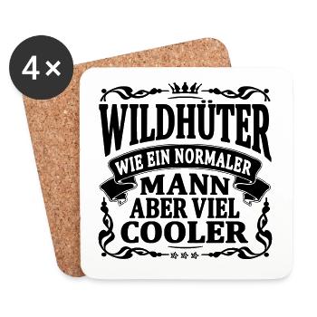 wildhüter aber viel cooler - Untersetzer (4er-Set) - Weiß - Vorne