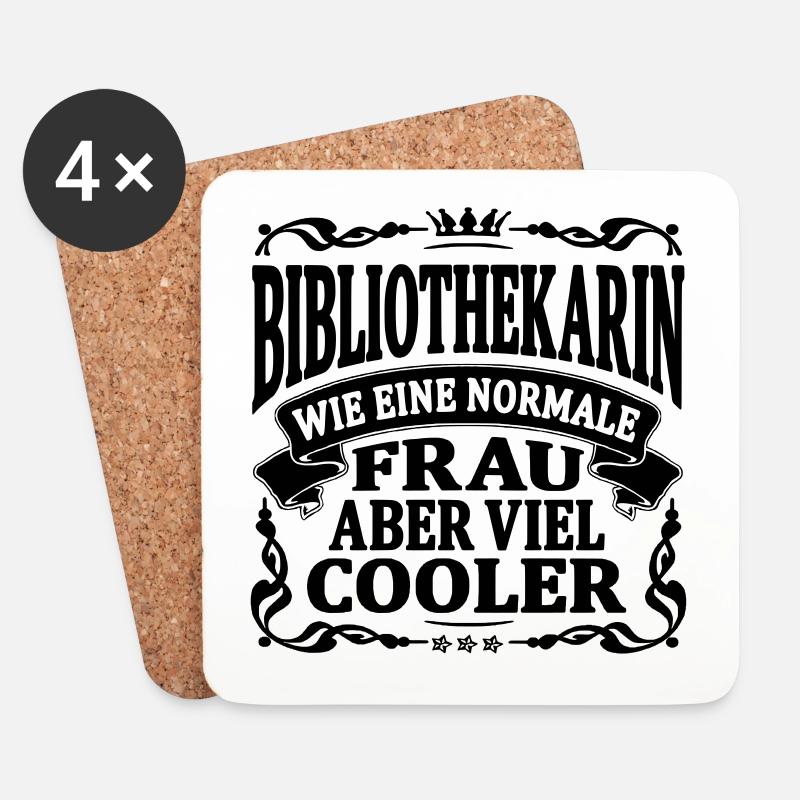 bibliothekarin aber viel cooler - Untersetzer (4er-Set) - Weiß