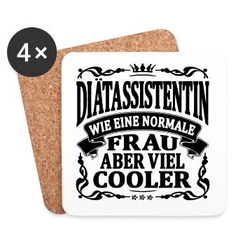 diätassistentin aber viel cooler - Untersetzer (4er-Set) - Weiß - Vorne