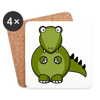 Dino - Dessous de verre (lot de 4) - blanc - Devant