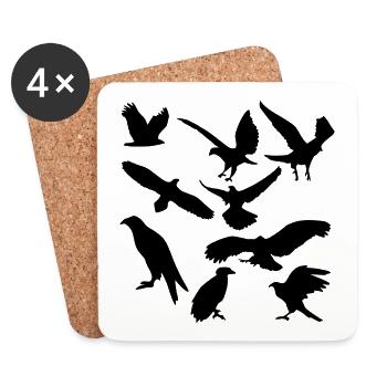birds - Coasters (set of 4) - white - Front