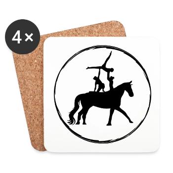 Voltigieren Pferd - Untersetzer (4er-Set) - Weiß - Vorne