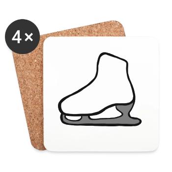 Patin à glace patinage de vitesse patinage artistique - Dessous de verre (lot de 4) - blanc - Devant