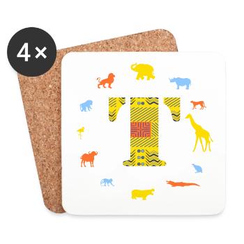 afrika t - Untersetzer (4er-Set) - Weiß - Vorne
