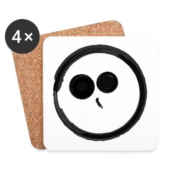 Angry Smile - smile for me - Coasters (set of 4) - white - Front