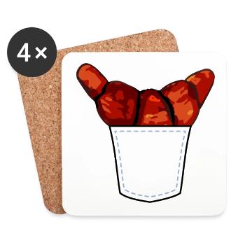 Croissant roulé en poche - Dessous de verre (lot de 4) - blanc - Devant