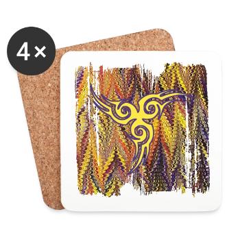 Symbole celtique 17 e 281 - Dessous de verre (lot de 4) - blanc - Devant