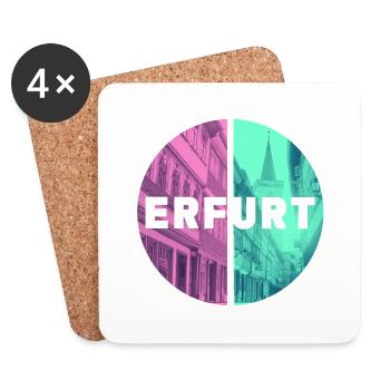 Erfurt Deutschland Stadt Skyline Heimat Liebe - Untersetzer (4er-Set) - Weiß - Vorne
