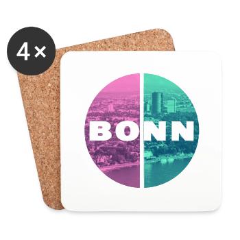 Bonn Deutschland Stadt Skyline Heimat Liebe - Untersetzer (4er-Set) - Weiß - Vorne