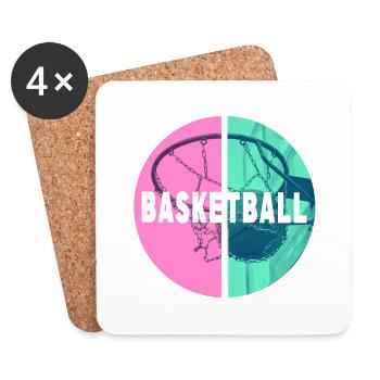 Basketball Basketball Player Basket Dunking Sport Player - Coasters (set of 4) - white - Front