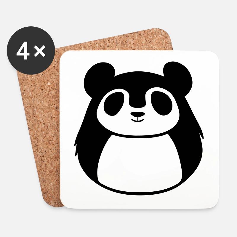 Panda - Untersetzer (4er-Set) - Weiß