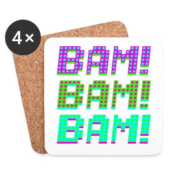 bam bam bam - Untersetzer (4er-Set) - Weiß - Vorne