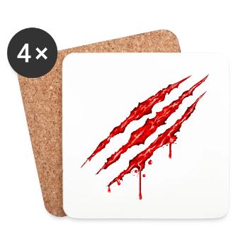 Claw Marks - Coasters (set of 4) - white - Front