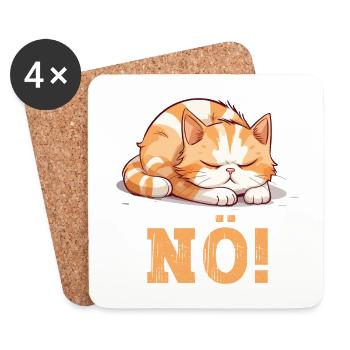 Nope Just Nope No No Cat Cat Dicton Drôle - Dessous de verre (lot de 4) - blanc - Devant