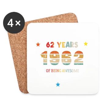 62 Years Old Made In 1962 Vintage February 1962 - Coasters (set of 4) - white - Front