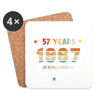 57 Years Old Made In 1967 Vintage February 1967 - Coasters (set of 4) - white - Front
