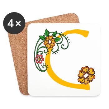 Blume30 C - Coasters (set of 4) - white - Front