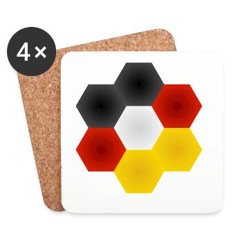 Honigwaben Farbenspiel Deutschlandfahne. - Untersetzer (4er-Set) - Weiß - Vorne