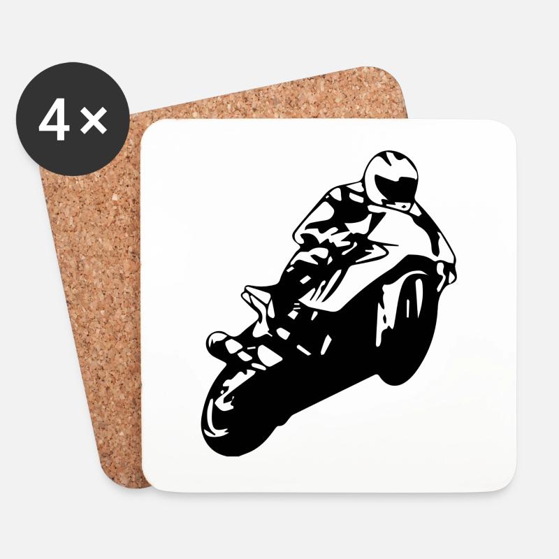 Motorrad - Untersetzer (4er-Set) - Weiß