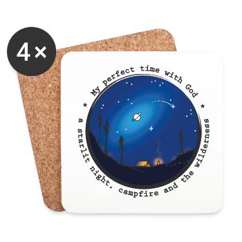 Sany O. Jesus Camping Star Wild Perfect Time God - Coasters (set of 4) - white - Front