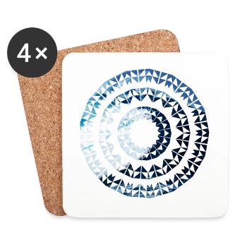 Meer Mandala - Untersetzer (4er-Set) - Weiß - Vorne