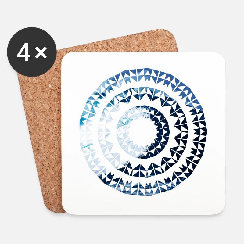 Meer Mandala - Untersetzer (4er-Set) - Weiß