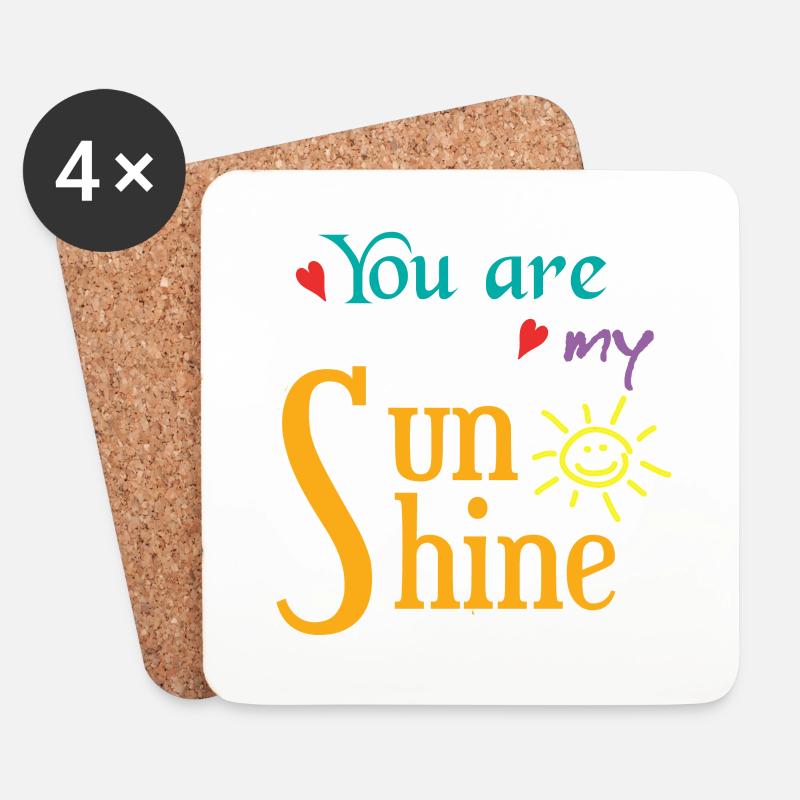 You are my Sunshine - Untersetzer (4er-Set) - Weiß