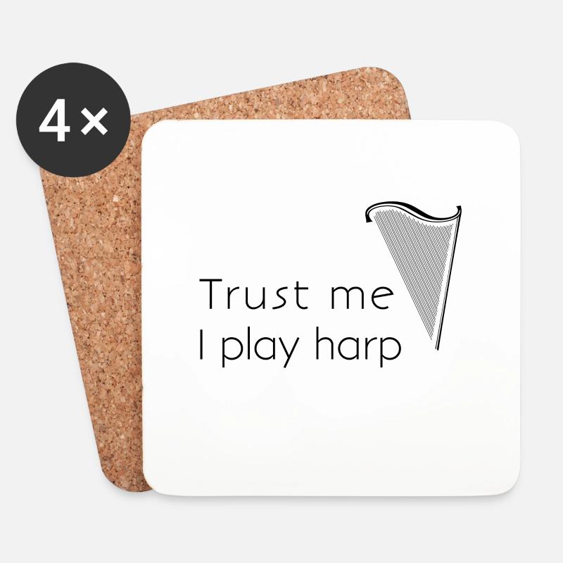 trust me, I play harp - Untersetzer (4er-Set) - Weiß