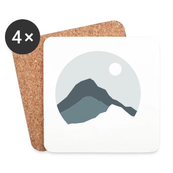 Mountains landscape gift hiking travel silhouett - Coasters (set of 4) - white - Front