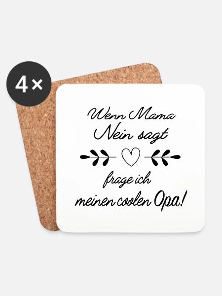 Lustige Opa Geschenkidee - Untersetzer (4er-Set) - Weiß