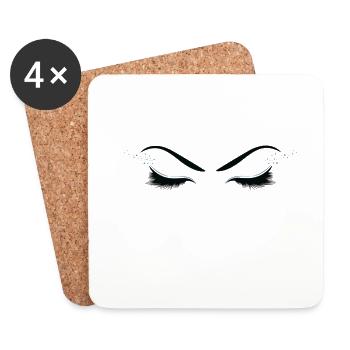 MUA Maquilleur amant cosmétiques beauté mode - Dessous de verre (lot de 4) - blanc - Devant