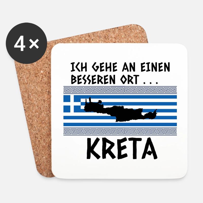 Kreta Spruch Griechenland Urlaub - Untersetzer (4er-Set) - Weiß