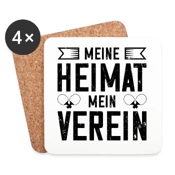 Meine Heimat mein Verein Tischtennis - Untersetzer (4er-Set) - Weiß - Vorne