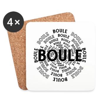 Tenue de pétanque boule pour boule bouler - Dessous de verre (lot de 4) - blanc - Devant