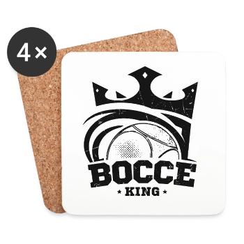 Bocce King Spruch Bocce Ball mit Jack Bocci Game - Untersetzer (4er-Set) - Weiß - Vorne