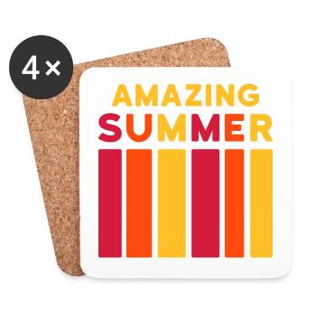 Amazing Summer (Balken) - Untersetzer (4er-Set) - Weiß - Vorne