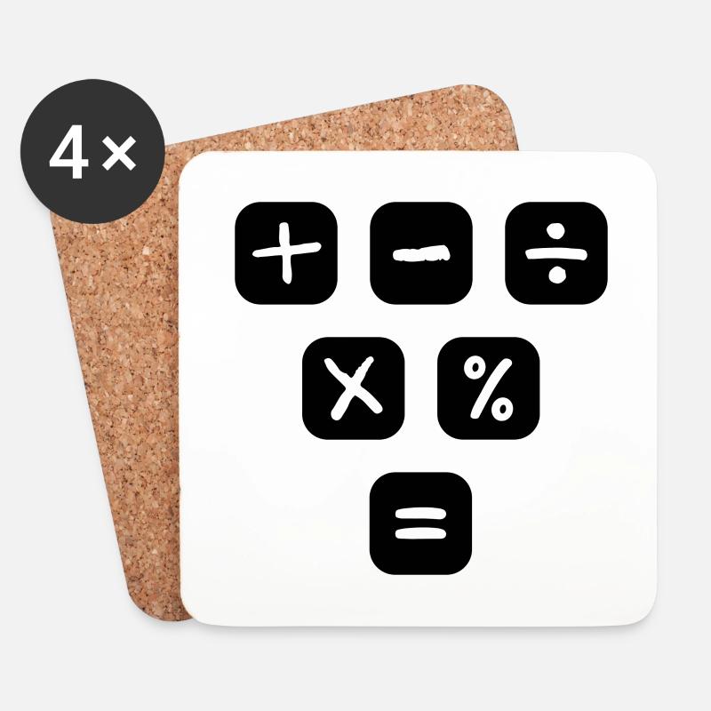 Mathe Symbole Mathematische Zeichen Mathematik - Untersetzer (4er-Set) - Weiß