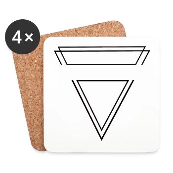 Triangle black - Coasters (set of 4) - white - Front