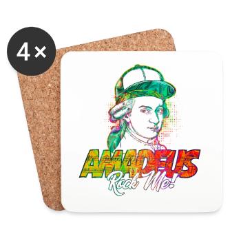 Amadeus Rock Me | Wolfgang Amadeus Mozart Classical - Coasters (set of 4) - white - Front