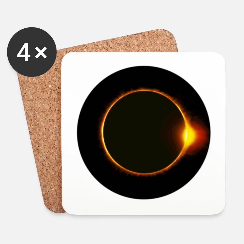 Sonnenfinsternis - Untersetzer (4er-Set) - Weiß