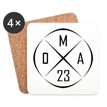 OMA 23 Kreis Kreuz Design - Untersetzer (4er-Set) - Weiß - Vorne