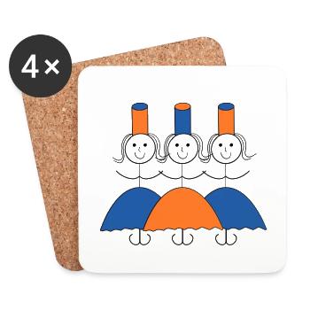 Bretonnes en riboul - Dessous de verre (lot de 4) - blanc - Devant