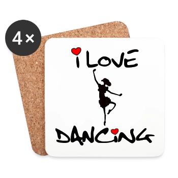 Danse - Dessous de verre (lot de 4) - blanc - Devant